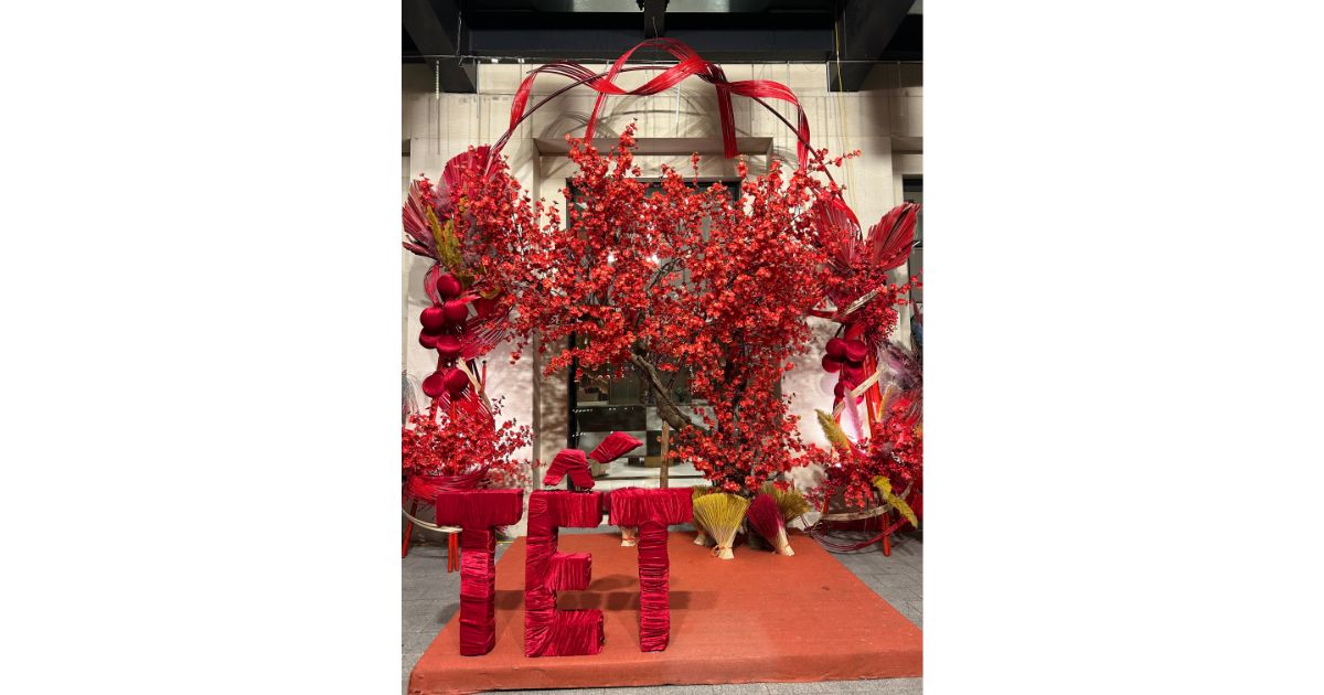 Doorway decorated for Lunar New Year with red banners and lanterns, symbolising renewal and how to change my career